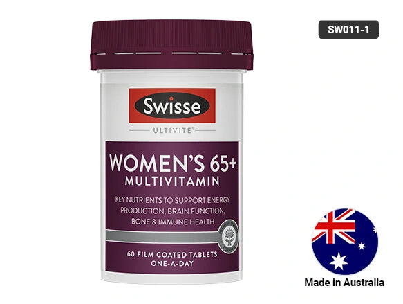 Swisse Ultivite Women's 65+ Multivitamin 60 Tablets in Sri Lanka is a Key Nutrients to Support Energy Production, Brain Function, Bone & Immune Health.